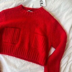 New w Tags Zara Red Sweater Size S